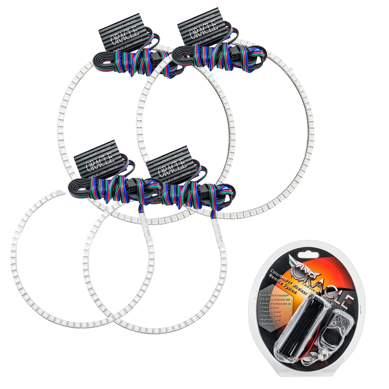 Oracle Lighting 2008-2010 Jeep Grand Cherokee LED Headlight Halo Kit ColorSHIFT with RF Controller 1298-330