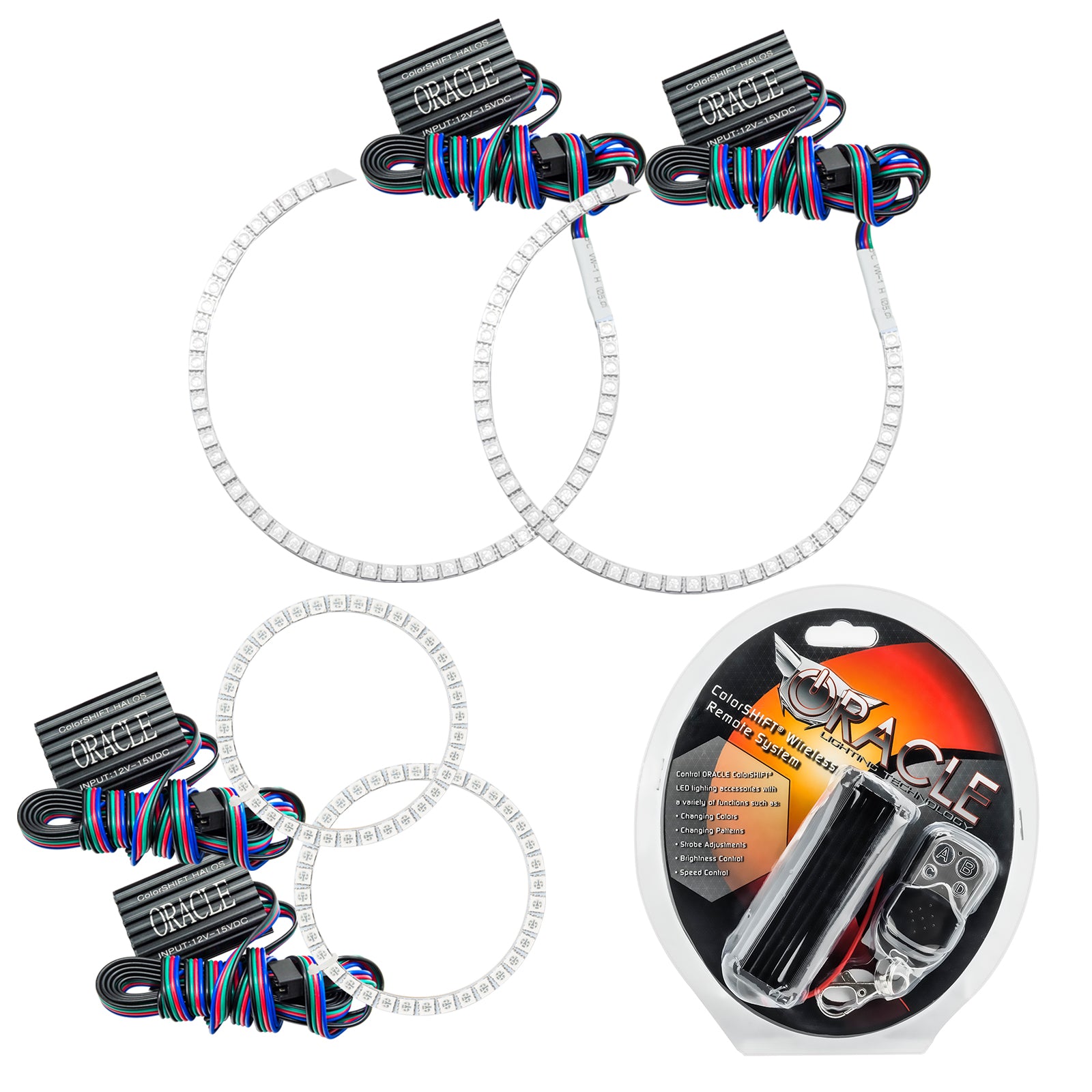 Oracle Lighting 2011-2015 Mini Cooper Countryman LED Headlight Halo Kit ColorSHIFT with RF Controller 1321-330