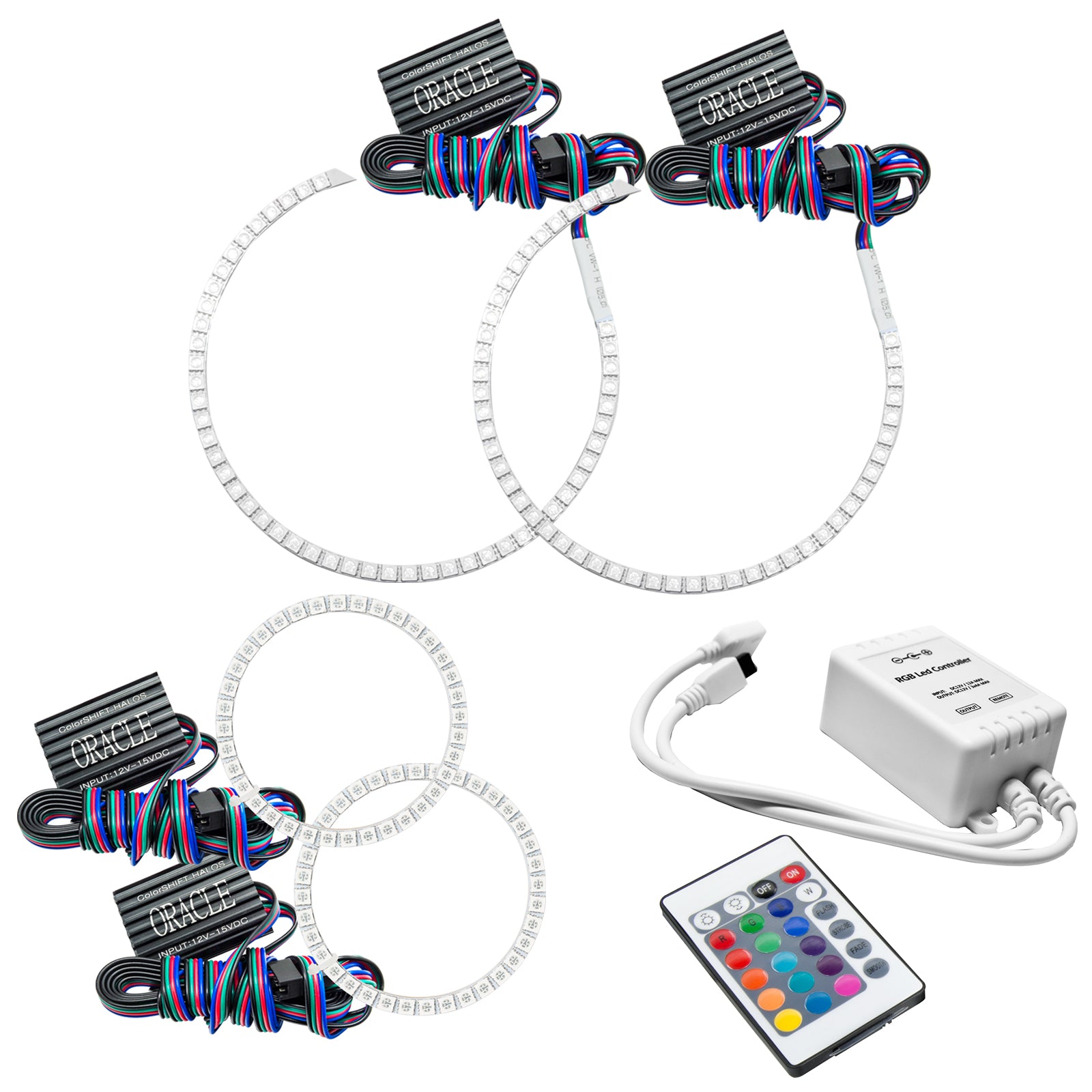 Oracle Lighting 2011-2015 Mini Cooper Countryman LED Headlight Halo Kit ColorSHIFT with Simple Controller 1321-504