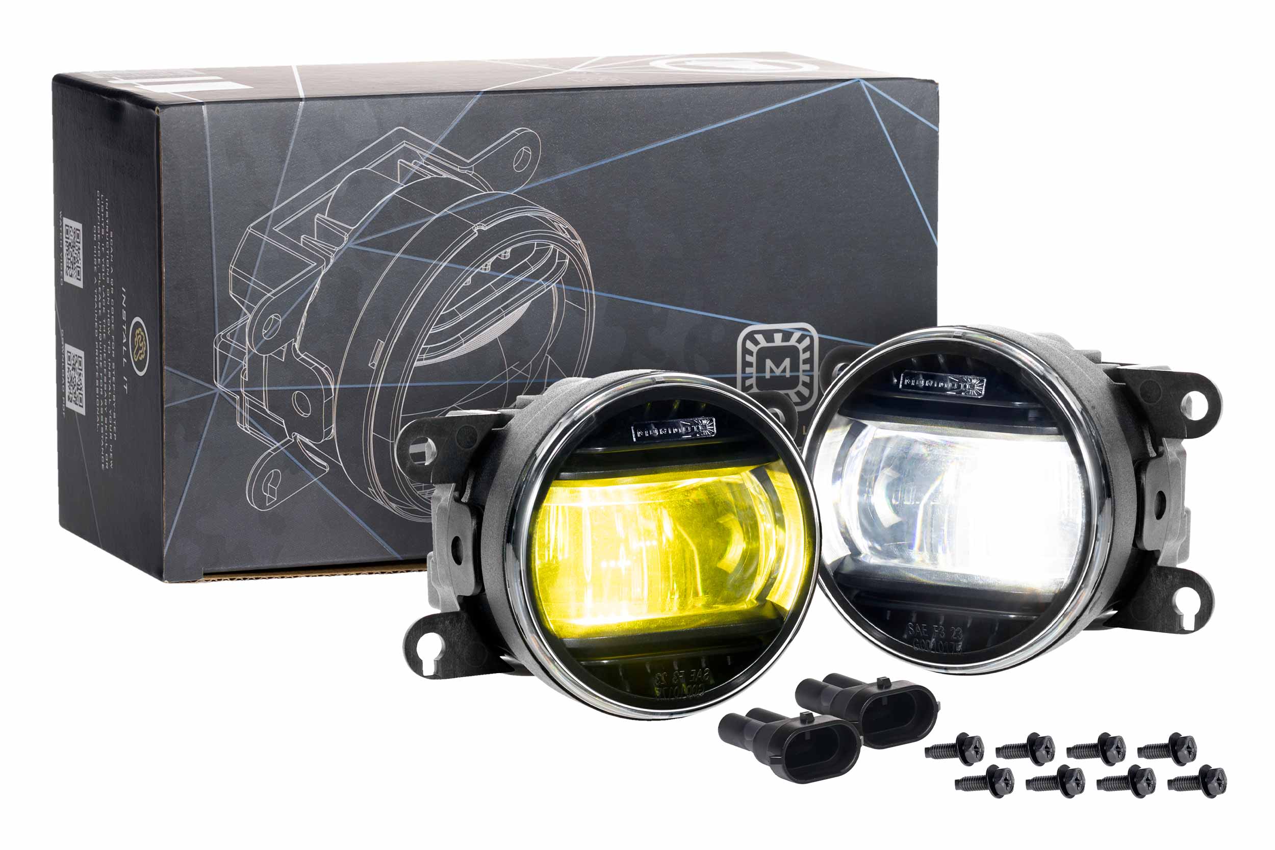 Morimoto 2002 Lincoln LS XB Evo Fog Lights Type S Set  White  Yellow LF091