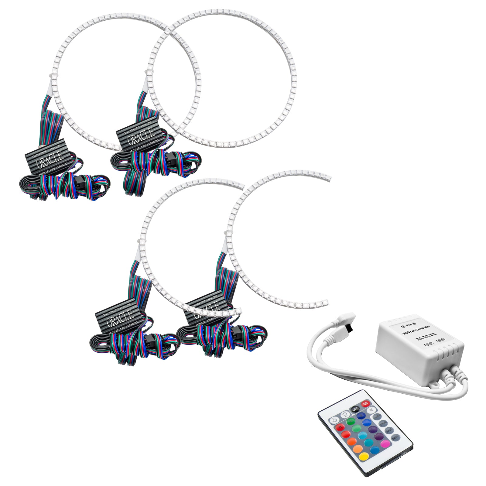 Oracle Lighting 2007-2009 Dodge Durango LED Headlight Halo Kit ColorSHIFT With Simple Controller 1326-504