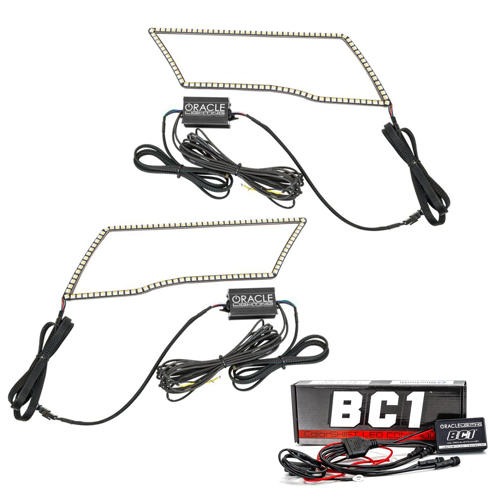 Oracle Lighting 2009-2018 Dodge Ram 1500 2010-2018 Ram 2500 3500 RGB+A ColorSHIFT+ Switchback Quad Headlight Halo Kit ColorSHIFT with BC1 Controller 1328-335