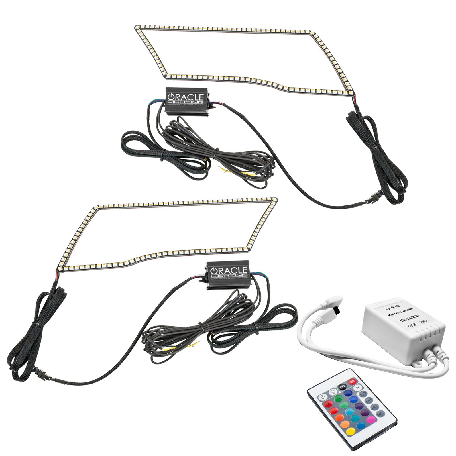 Oracle Lighting 2009-2018 Dodge Ram 1500 2010-2018 Ram 2500 3500 RGB+A ColorSHIFT Switchback Quad Headlight Halo Kit with Simple Controller 1328-504