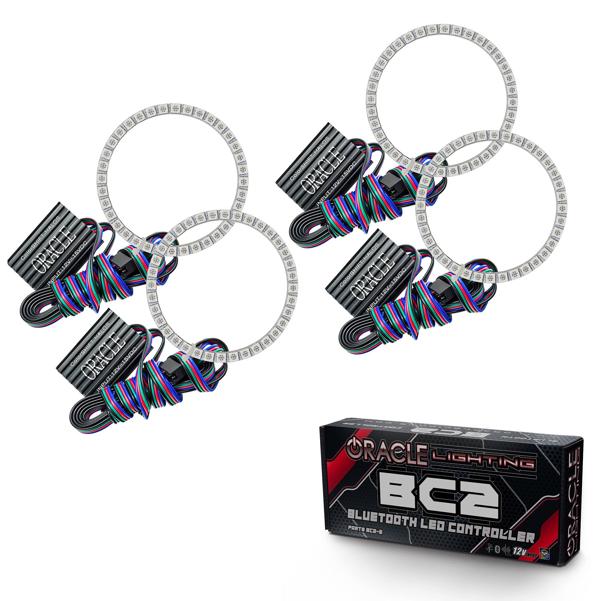 Oracle Lighting 2006-2007 Infiniti G35 Coupe LED Headlight Halo Kit ColorSHIFT With BC2 Controller 2321-335
