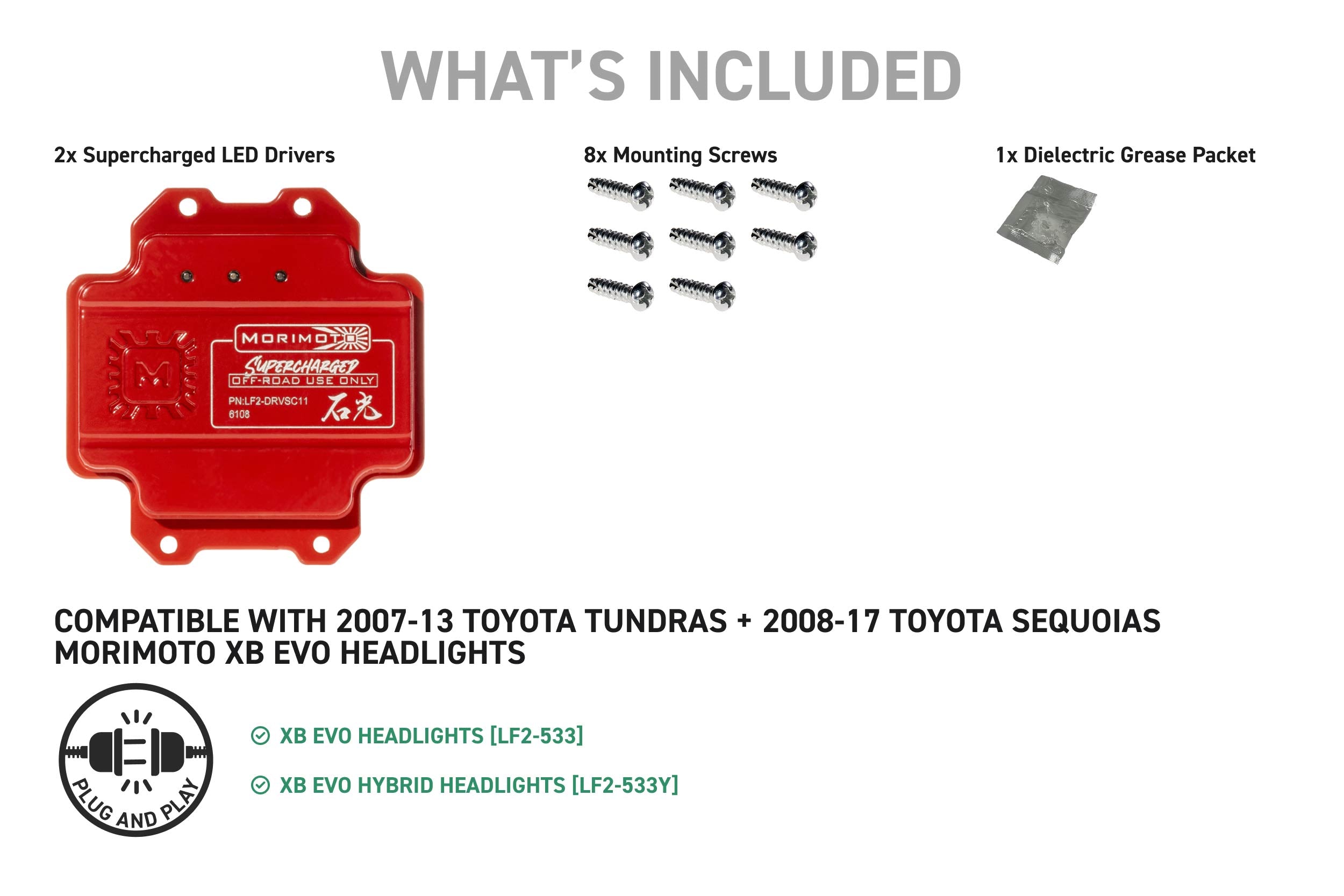 Morimoto 2007-2013 Toyota Tundra 2008-2017 Sequoia XB Evo Supercharged Drivers Set LF2-DRVSC11