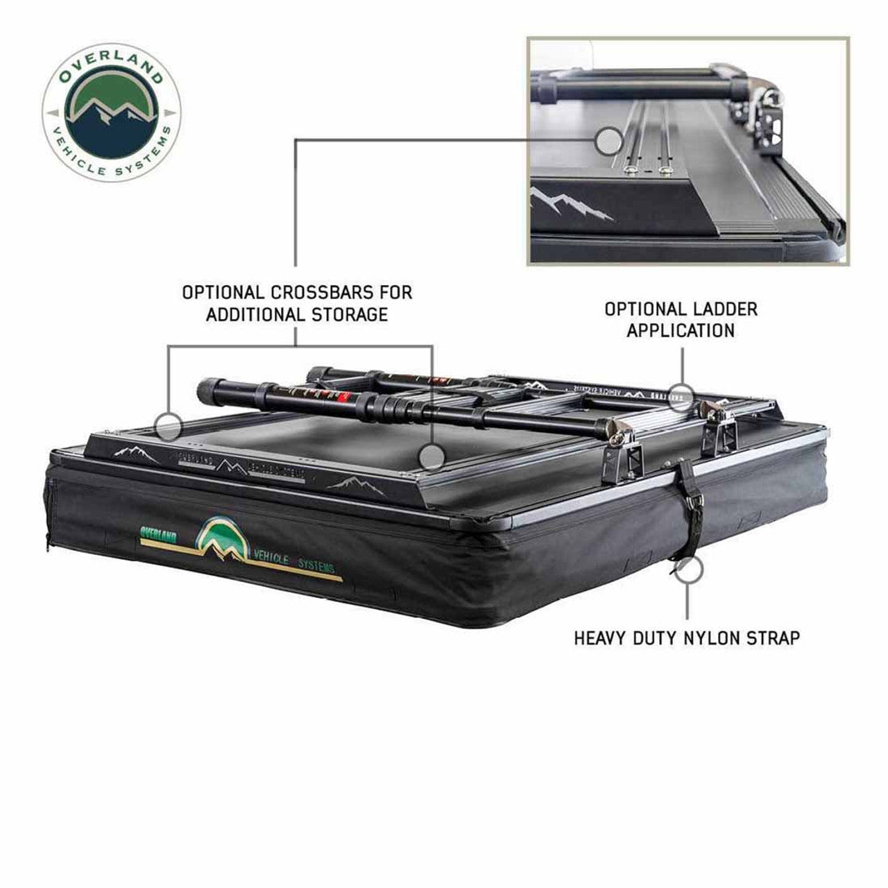 OVS Roof Top Tent XD Sherpa S3S Soft Sided 3 Person Grey Body and Black Rainfly 18209903