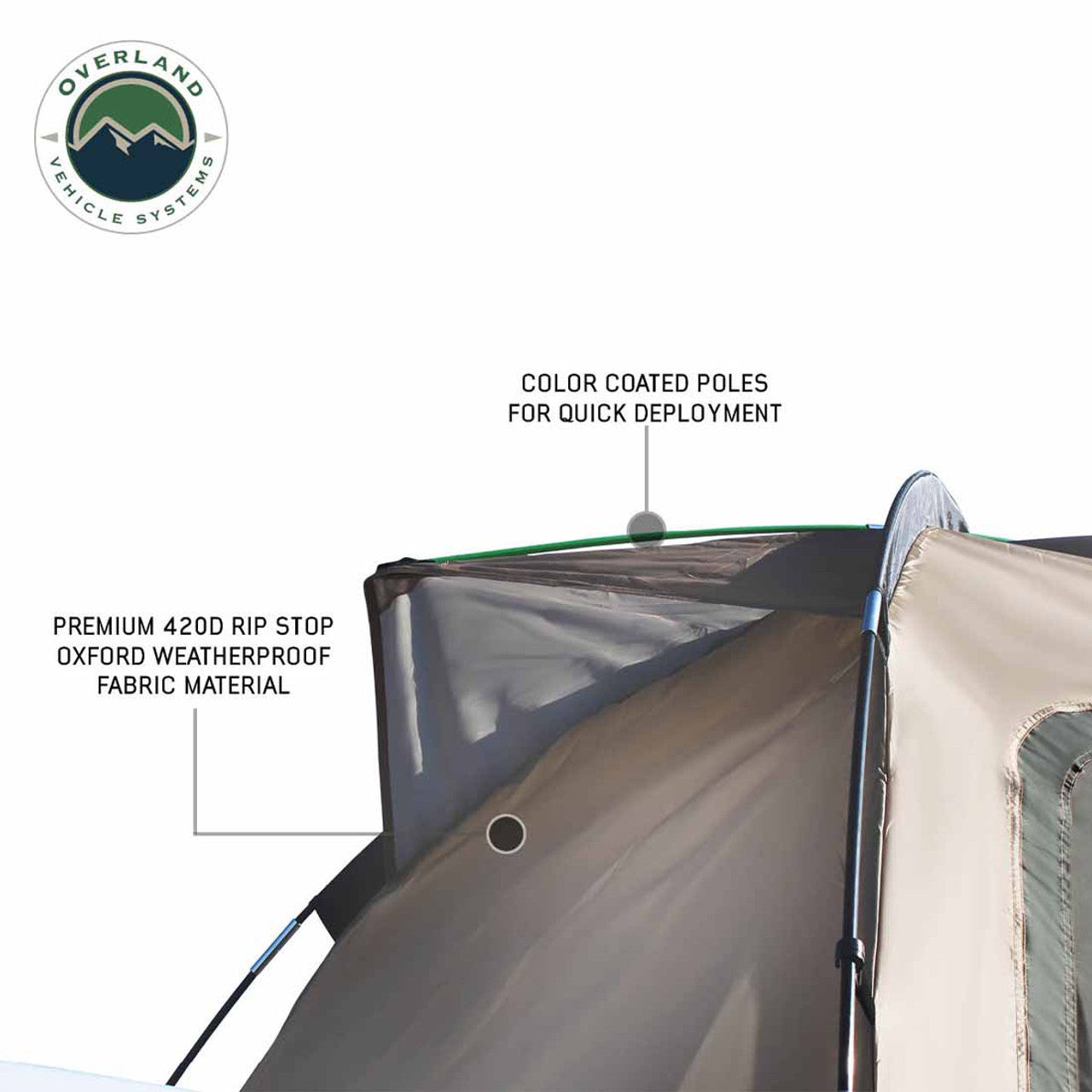 OVS Full Size 5.5-5.8 Foot LD TACT Bed Tent Tan Body & Green Rainfly 18252541