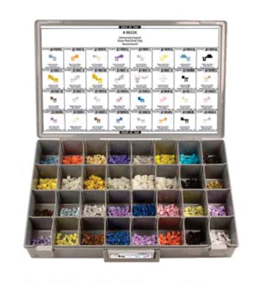 Disco Adjustable Gray Plastic Tray Import Door Rod Clip Assortment 8633X