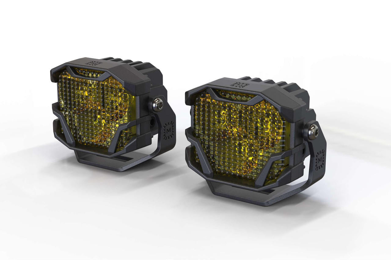 Morimoto 4Banger 2.0 HXB LED Pods Flood Yellow Set BAF138.2