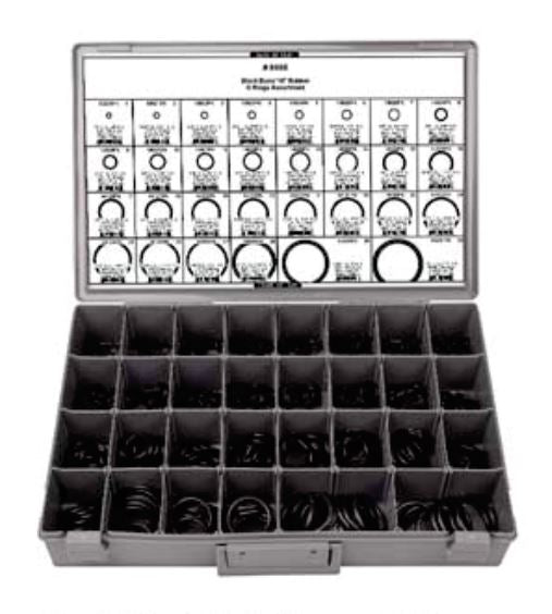 Disco Adjustable Gray Plastic Tray Black Buna "N" O Ring Assortment 8698