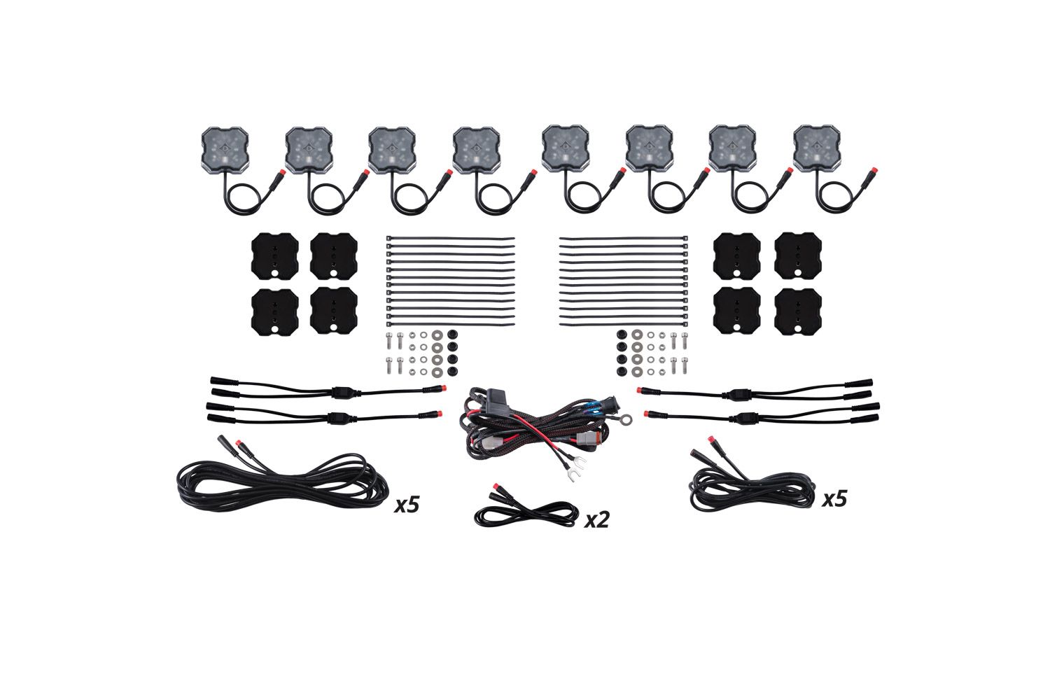 Diode Dynamics 2024 Toyota Tacoma RGBW Rock Light 8 Pack Installer Magnet Mount Kit DD7745
