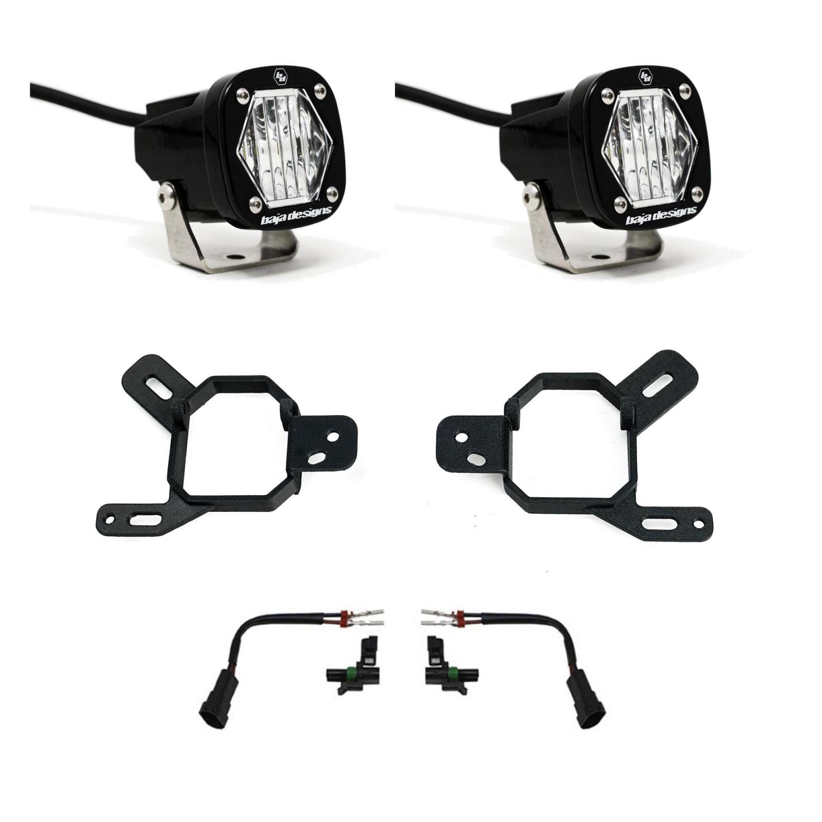 Baja Designs 2024-2025 Chevrolet Silverado GMC Sierra 2500 3500 2025 Silverado Sierra 1500 AT4-X Clear S1 Fog Pocket Light Kit 44-7878