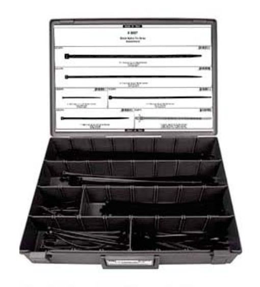 Disco Adjustable Gray Plastic Tray Black Nylon Tie Strap Assortment 8697