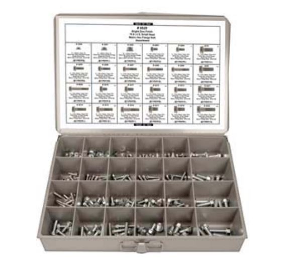 Disco 24 Hole Gray Metal Tray Metric Hex Flange Bolt Assortment 8529