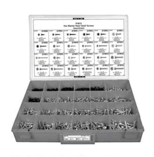Disco 24 Hole Gray Plastic Tray Hex Washer Hd Tek Screw Assortment 8815