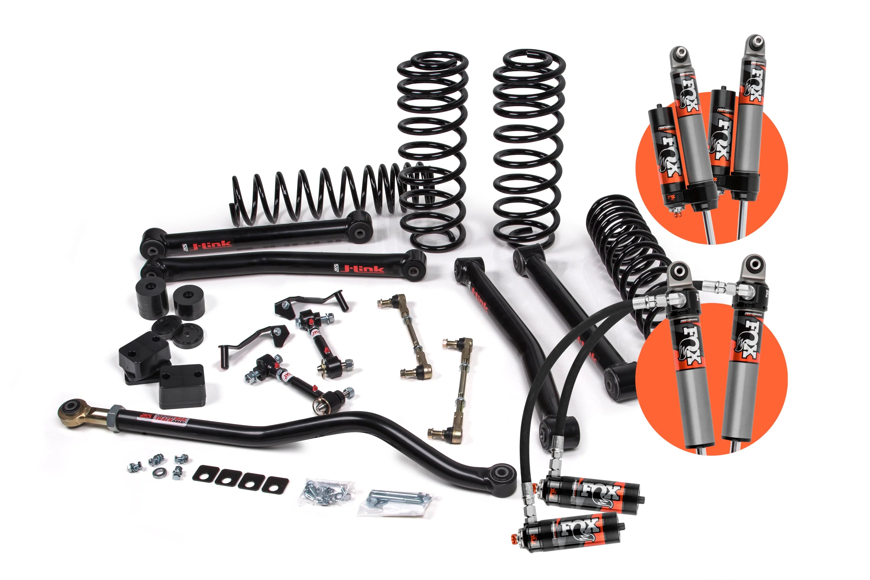 JKS 2021-2026 Jeep Wrangler JL 4xe 4 Door 2" J-Konnect Fox 2.5 Performance Elite Series Shocks Suspension Lift Kit JSPEC174PES