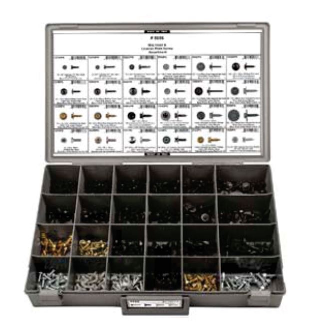 Disco Adjustable Gray Plastic Tray Hex Head License Screw Assortment 8686