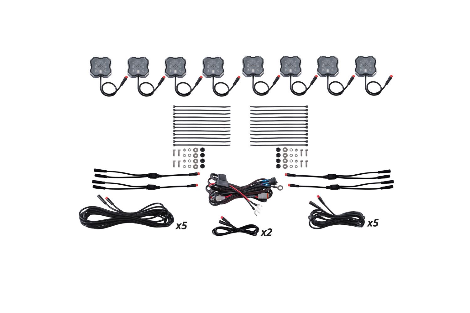 Diode Dynamics 2024 Toyota Tacoma RGBW Rock Light 8 Pack Installer Kit DD7744