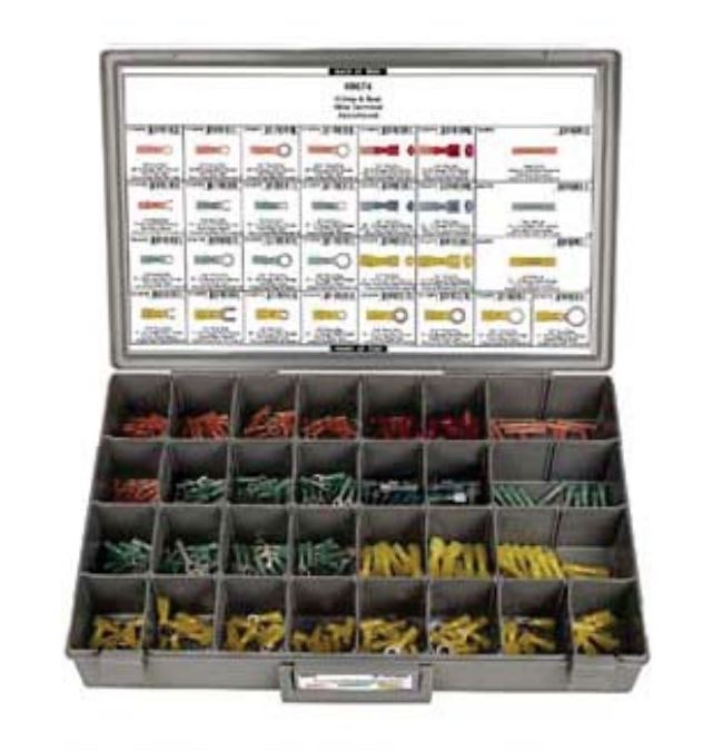 Disco Adjustable Gray Plastic Tray Crimp WireTerminal Assortment 8674