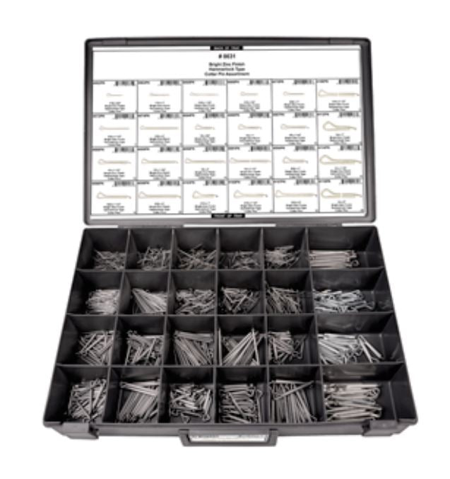 Disco 24 Hole Gray Plastic Tray Zinc Finish Cotter Pin Assortment 8631