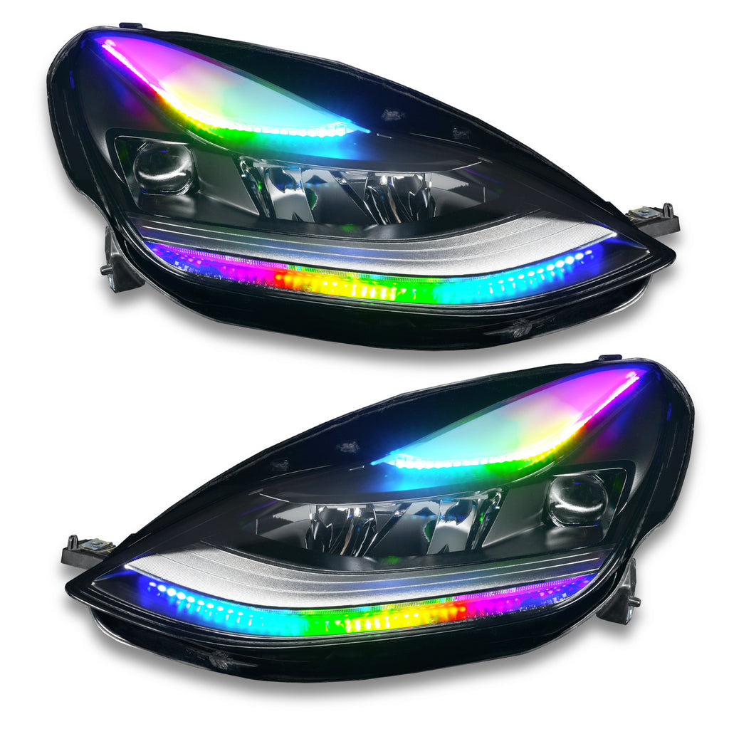 Oracle Lighting 2021-2024 Tesla Model 3 Dynamic Colorshift Headlight DRL Upgrade Kit 1473-332