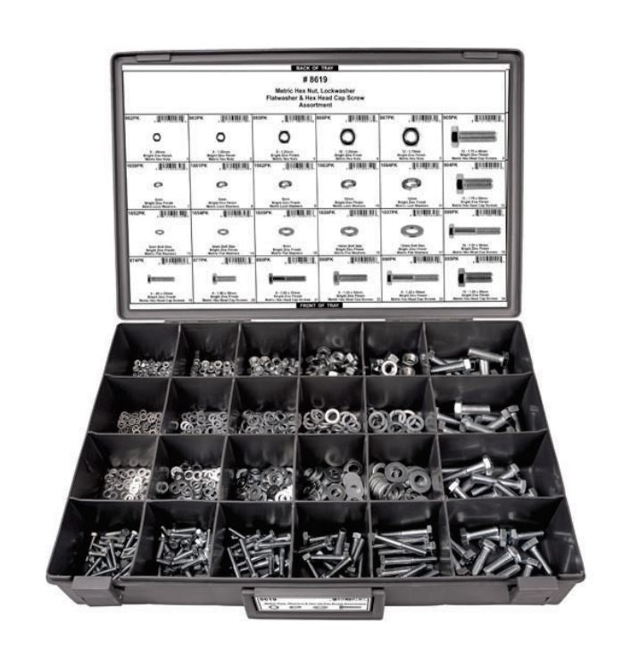 Disco 24 Hole Gray Metal Tray Grade 8.8 Nut & Bolt Assortment 8519