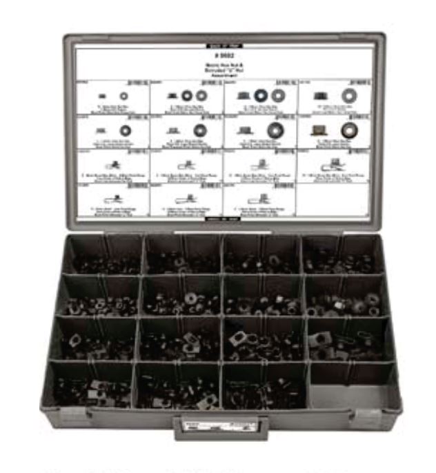 Disco Adjustable Gray Plastic Tray Hex & Extruded "U" Nut Assortment 8682