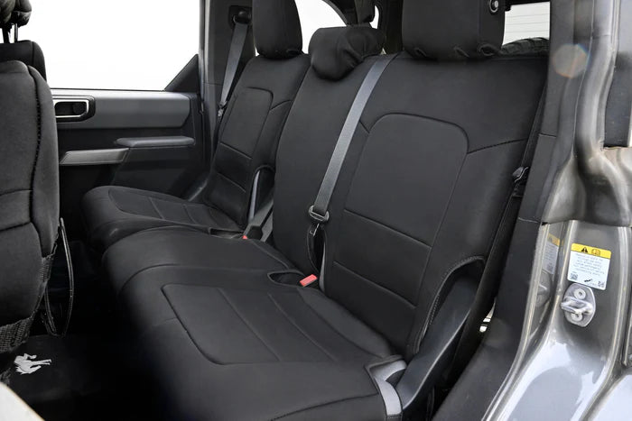 Body Armor 2021-2024 Ford Bronco 4 Door Rear Seat Covers Fabric Smooth Black 91011