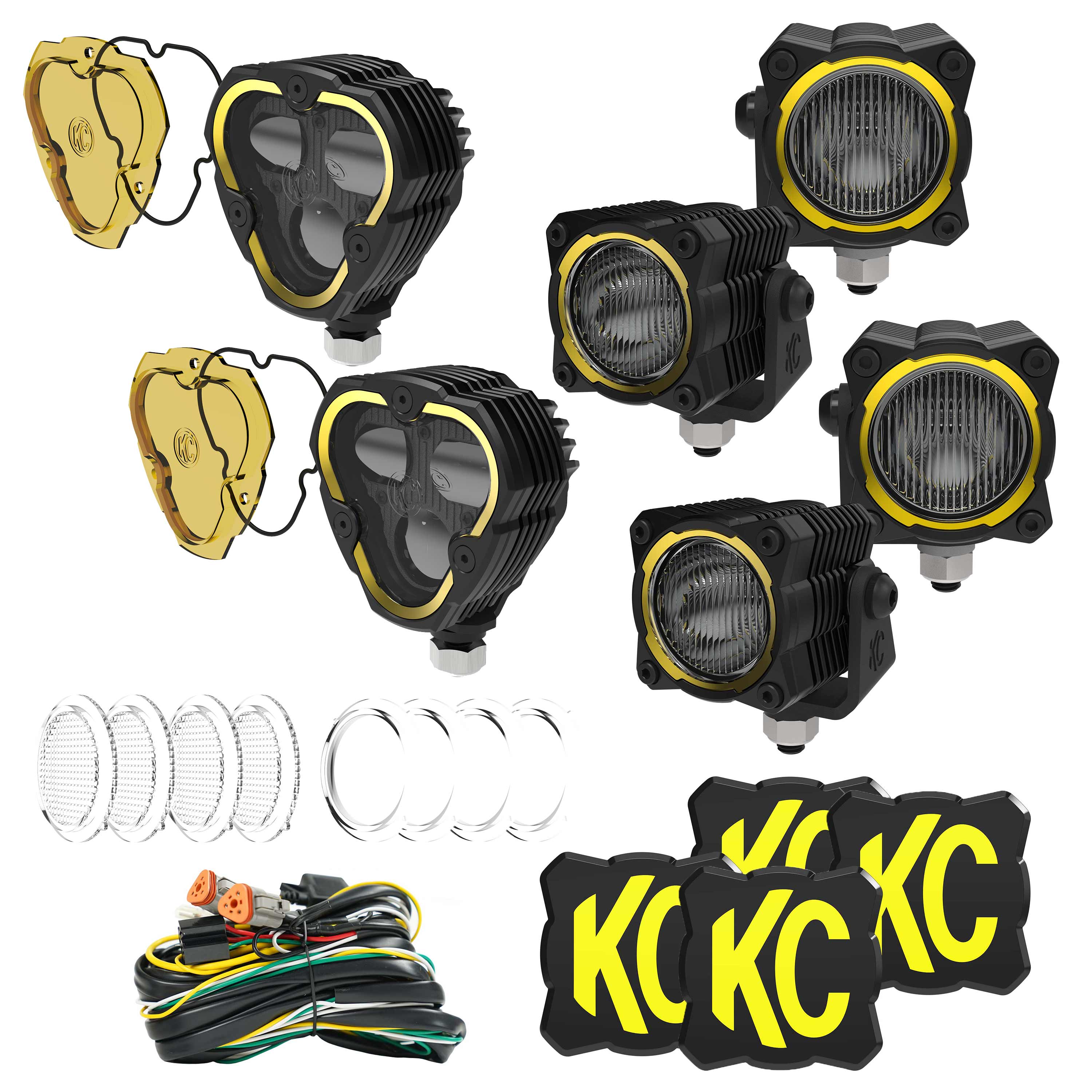 KC Hilites 2021-2024 Ford Bronco GEN6 Hybrid Front Bumper SAE LED Light Kit 97169