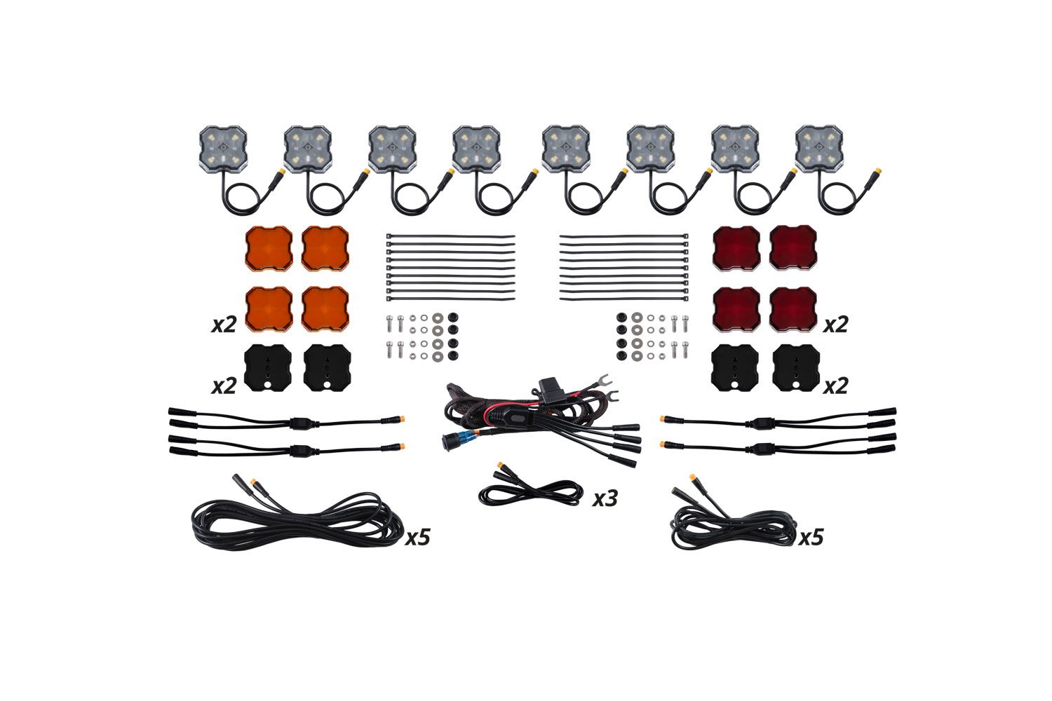 Diode Dynamics 2024 Toyota Tacoma Single Color Rock Light 8 Pack Installer Magnet Mount Kit DD7743