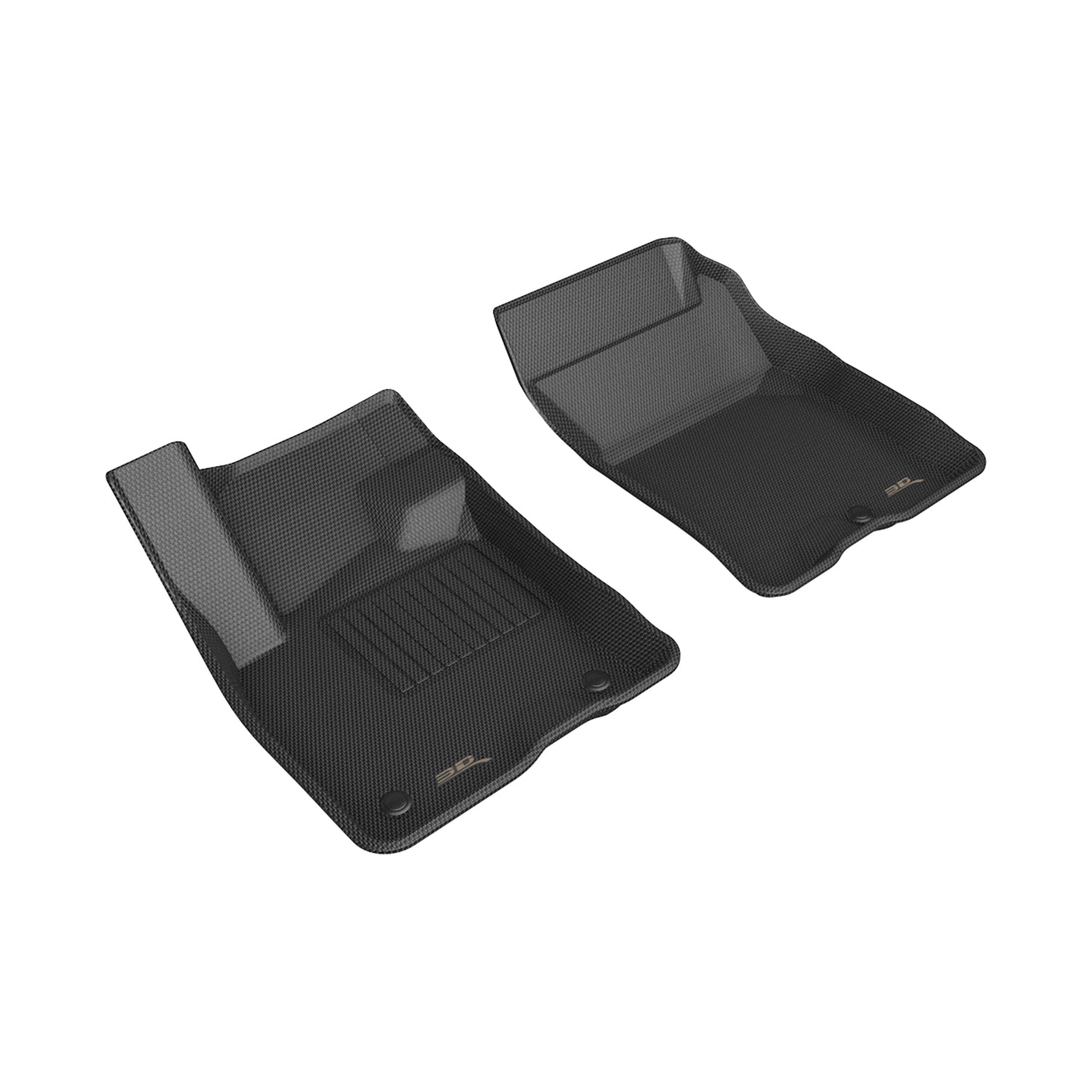 3D Maxpider 2021-2024 Ford Bronco Sport 1st Row Kagu Floor Mat Black L1FR14611509