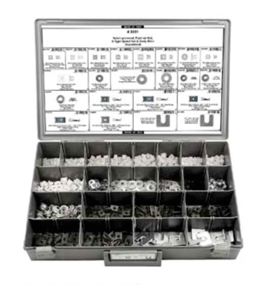 Disco Adjustable Gray Plastic Tray Grommet Push Nut U Nuts Assortment 8691