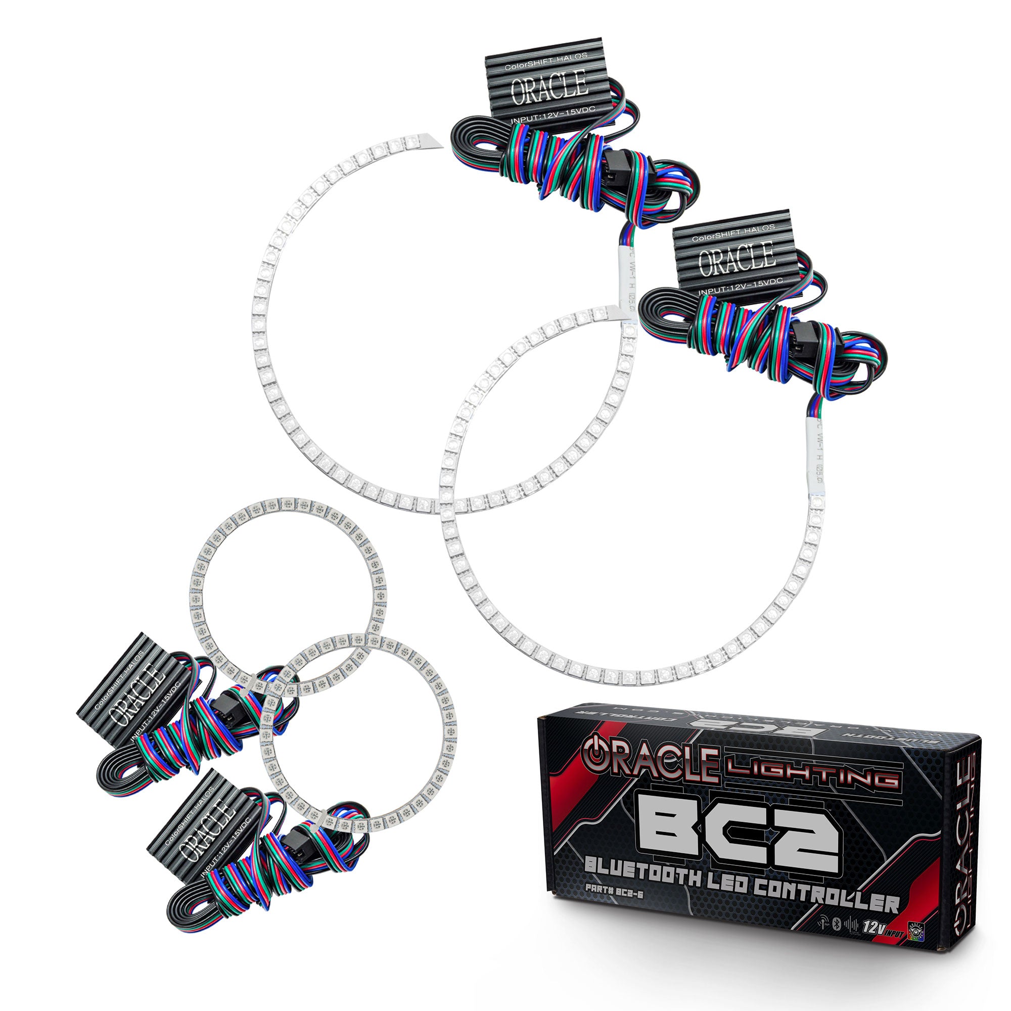 Oracle Lighting 2006-2007 Lincoln Mark LT LED Headlight Halo Kit ColorSHIFT With BC2 Controller 2414-335
