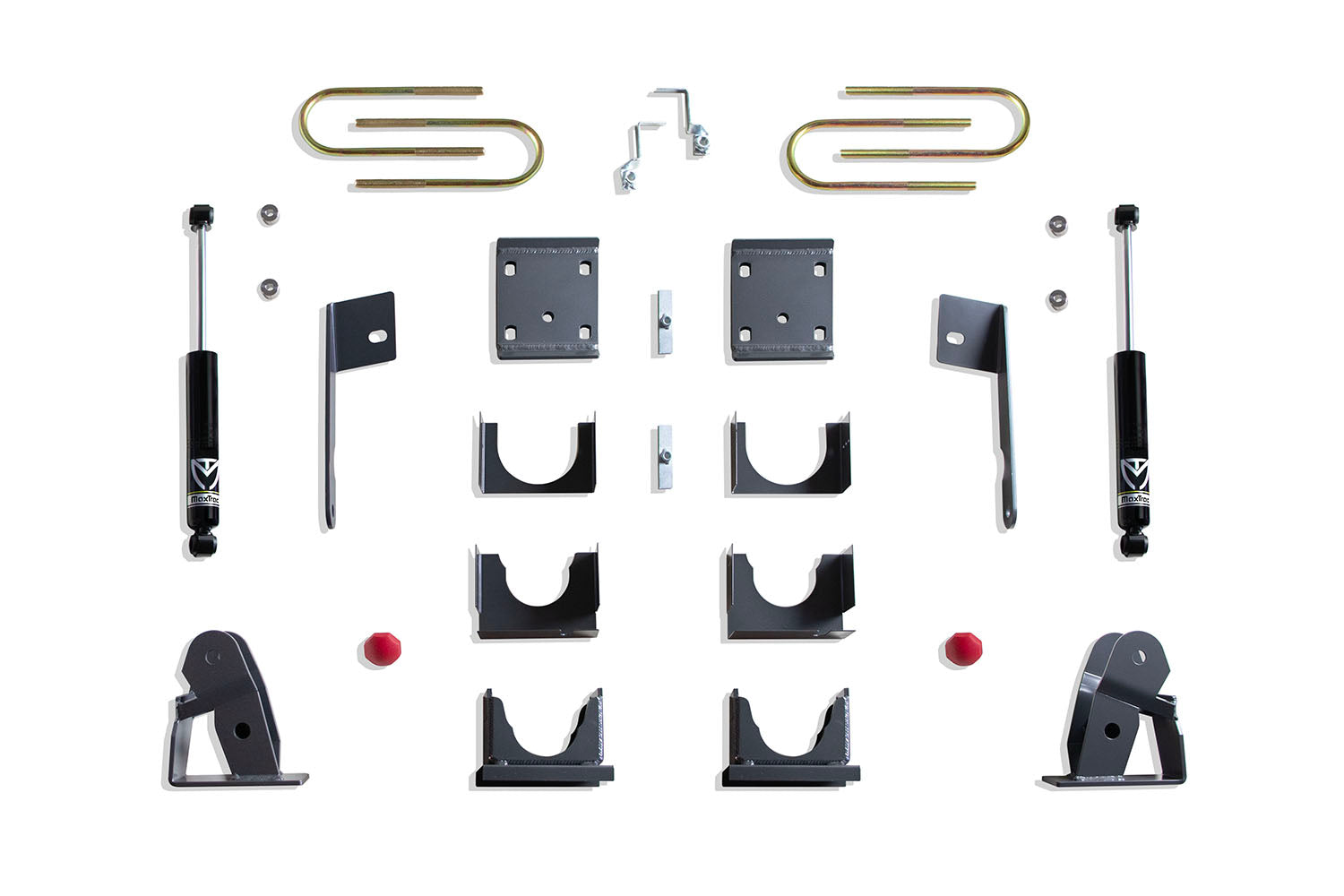 MaxTrac Suspension 2019-2026 Chevrolet Silverado GMC Sierra 1500 2wd 4wd 4" Rear Lowering Box Kit Models With Monoleaf Rear Spring 201940ML