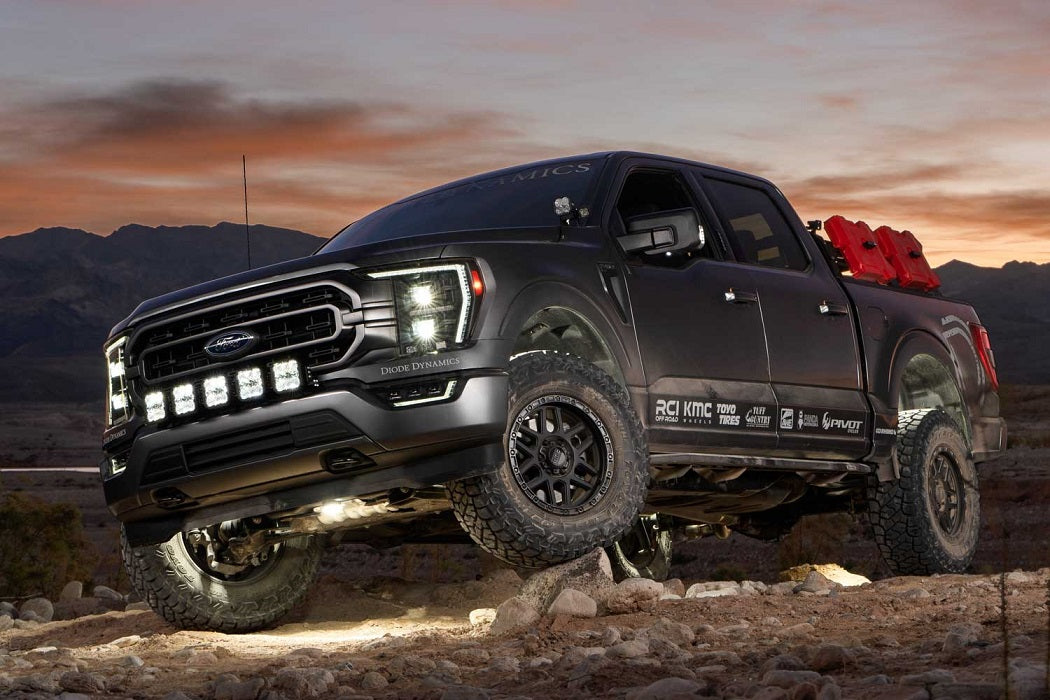 Diode Dynamics 2022 Ford F150 Vegas Creative Angled Sunset Rocklights SS5 Backlight White Lowbeam