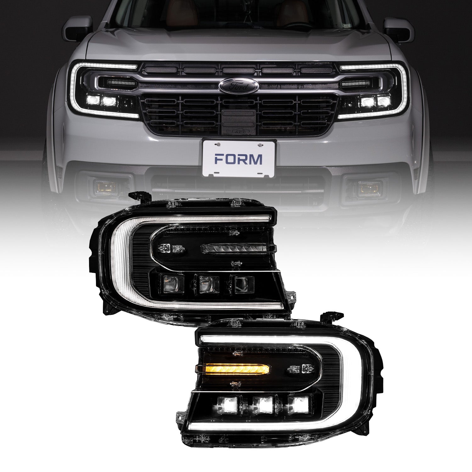 Form Lighting 2022-2024 Ford Maverick Pair Sequential LED Projector Headlights FL0084