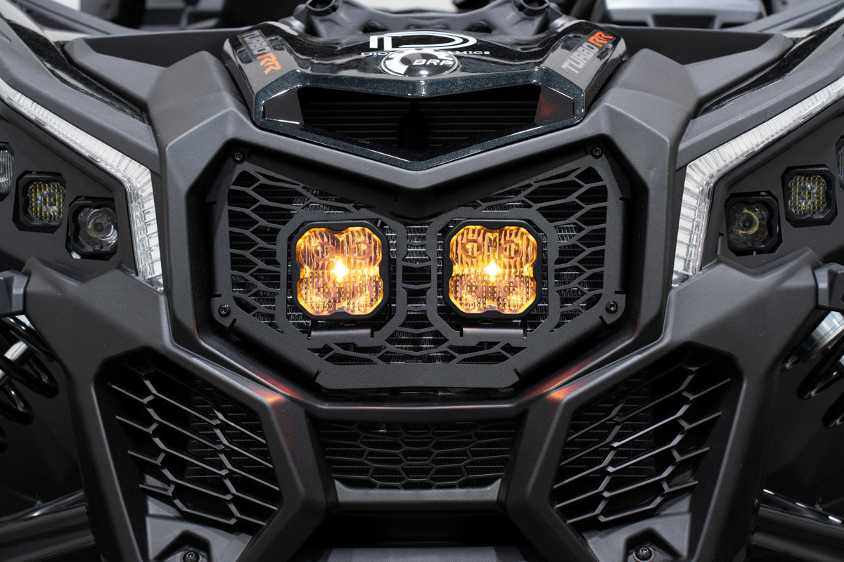 Diode Dynamics 2017-2024 Can-Am Maverick X3 Stage Series Sport Yellow Fog LED Grille Kit DD7881