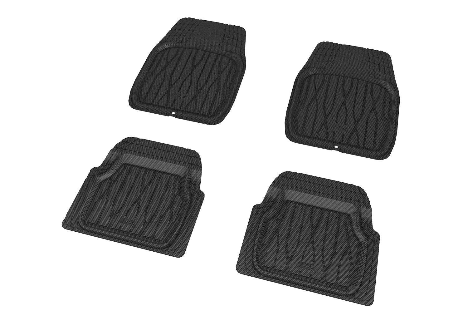 3D Maxpider Universal 777-1 4Pcs Set Kagu Size: L Front:L28"Xw21" Rear:L20"X21" Black Trim To Fit Floor Mat 2099L-09-FR4