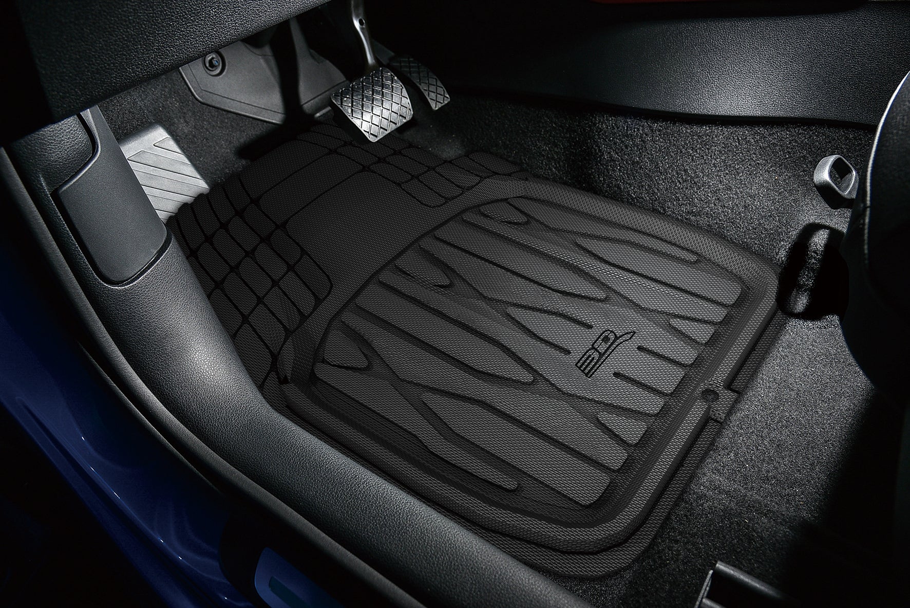 3D Maxpider Universal 777-1 4Pcs Set Kagu Size: L Front:L28"Xw21" Rear:L20"X21" Black Trim To Fit Floor Mat 2099L-09-FR4