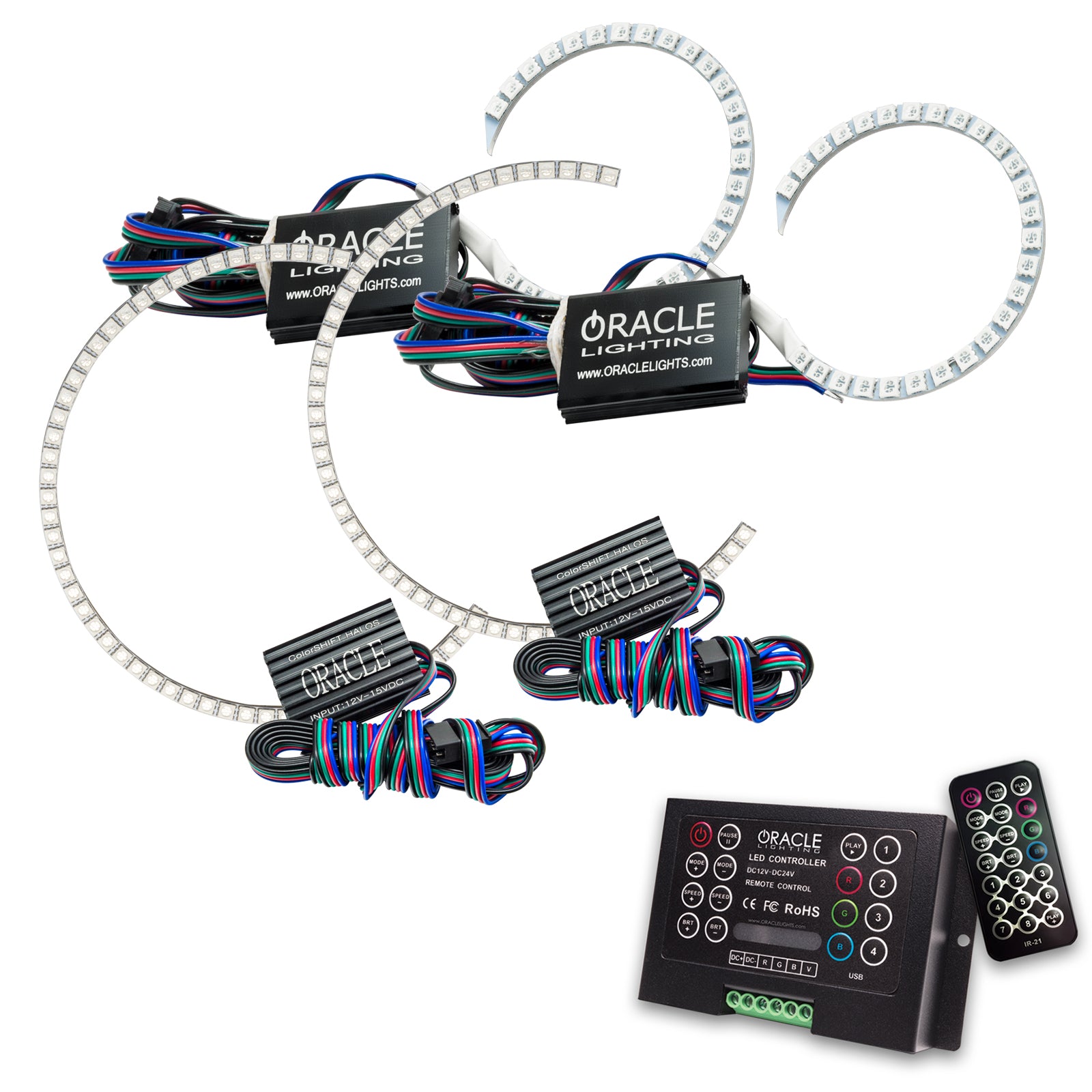 Oracle Lighting 2006-2013 Chevrolet Impala LED Headlight Halo Kit ColorSHIFT With 2.0 Controller 2204-333