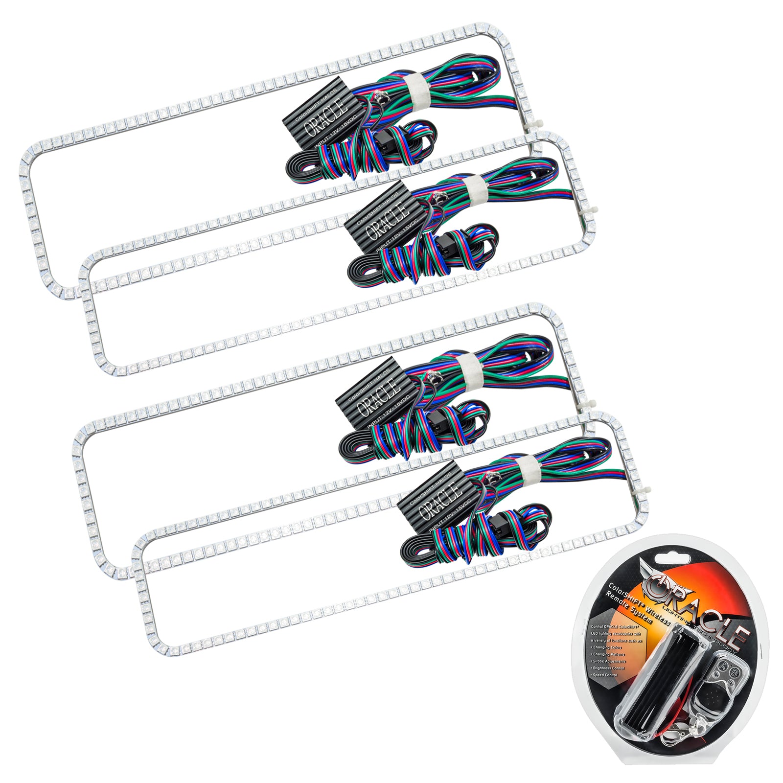 Oracle Lighting 2005-2007 Ford F-250 F-350 Super Duty LED Headlight Halo Kit ColorSHIFT With RF Controller 2248-330