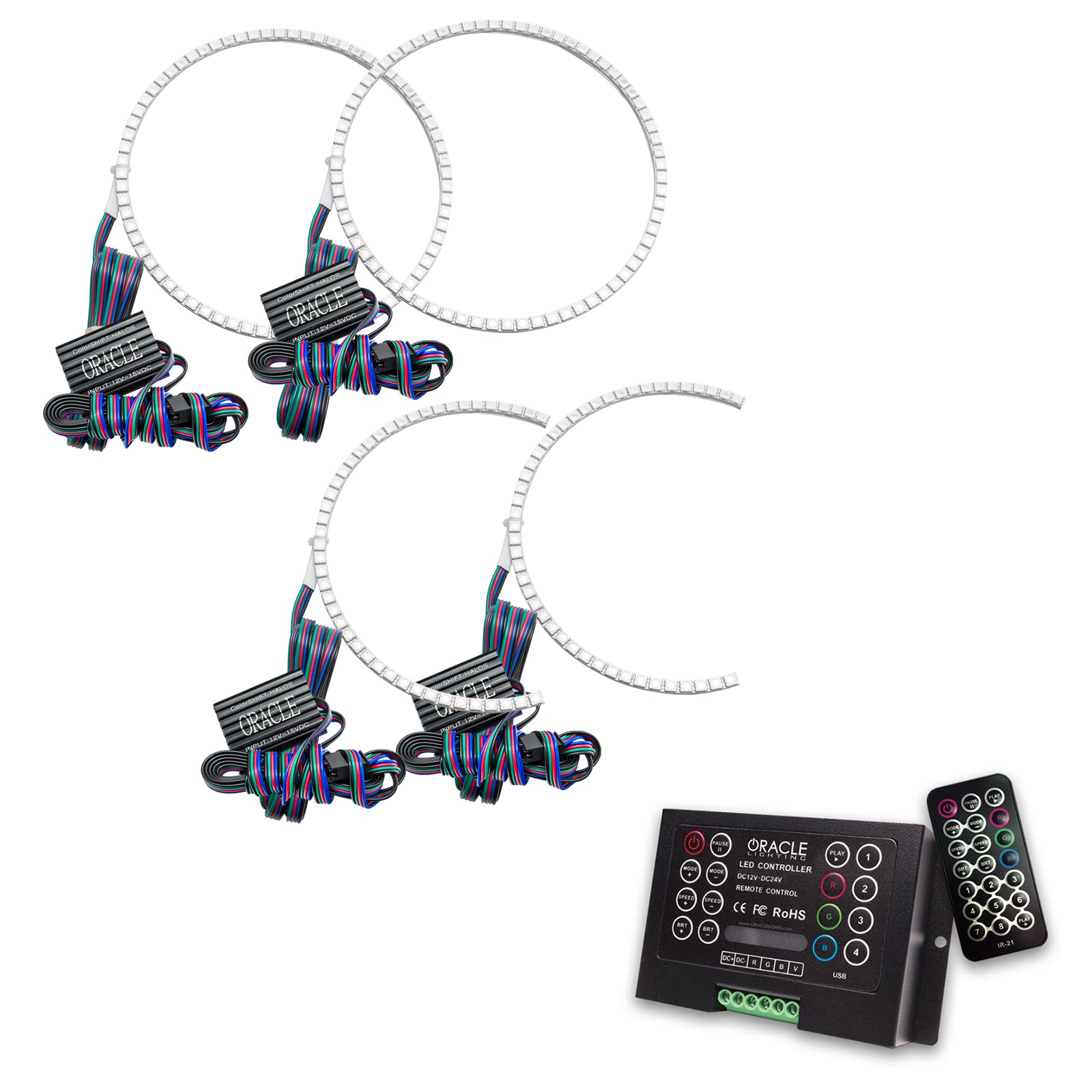 Oracle Lighting 2014-2015 Infiniti Q60 LED Headlight Halo Kit ColorSHIFT with 2.0 Controller 2261-333