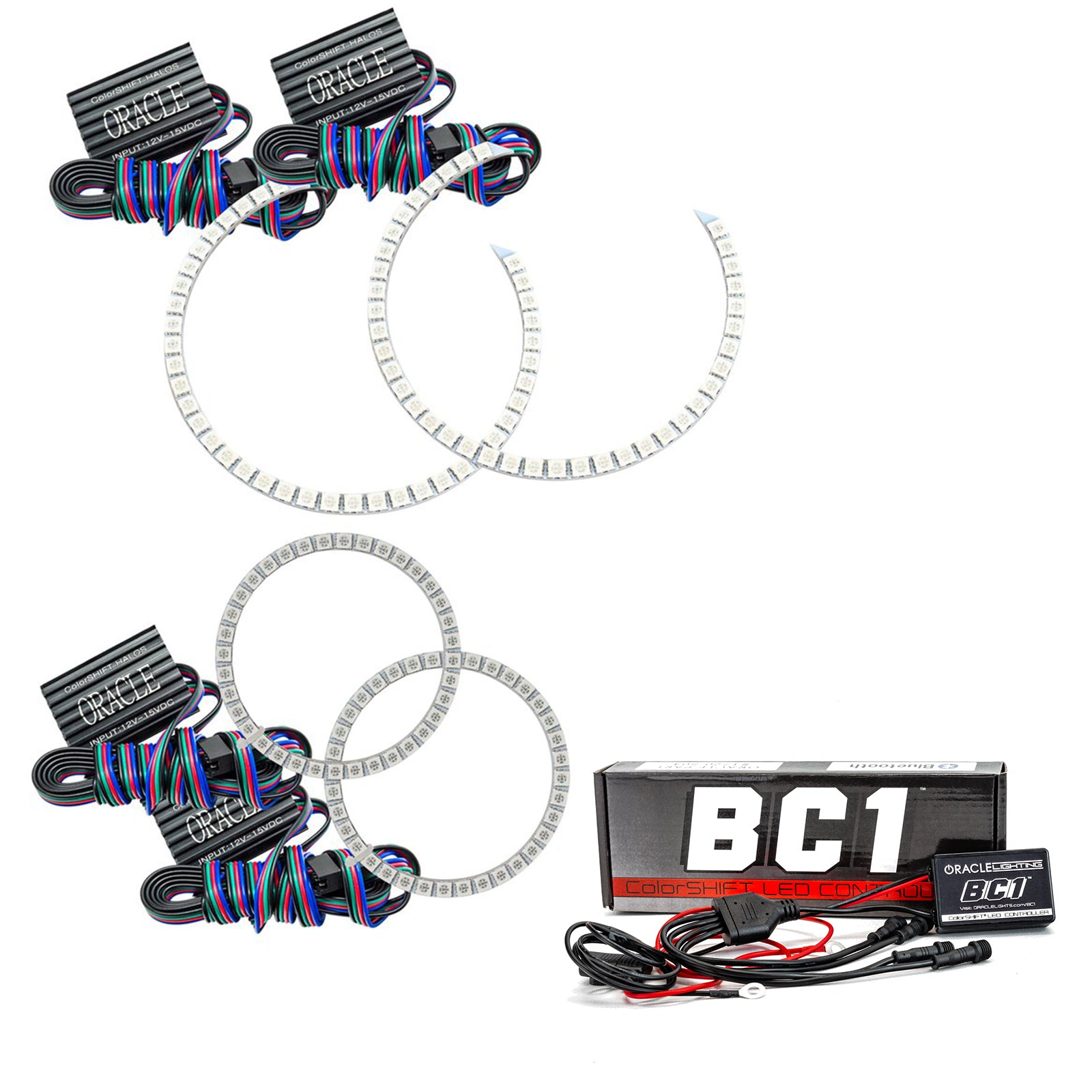 Oracle Lighting 2008-2011 Mercedes Benz C-Class LED Headlight Halo Kit ColorSHIFT with BC1 Controller 2291-335