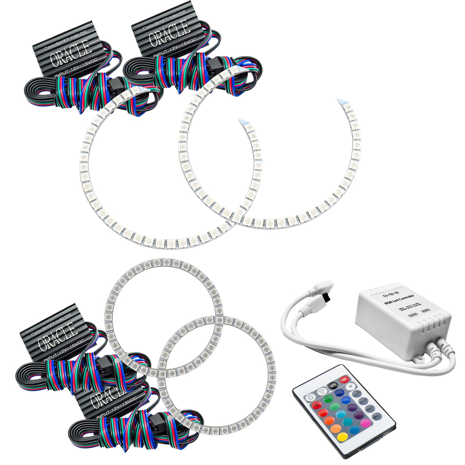 Oracle Lighting 2008-2011 Mercedes Benz C-Class LED Headlight Halo Kit ColorSHIFT with Simple Controller 2291-504