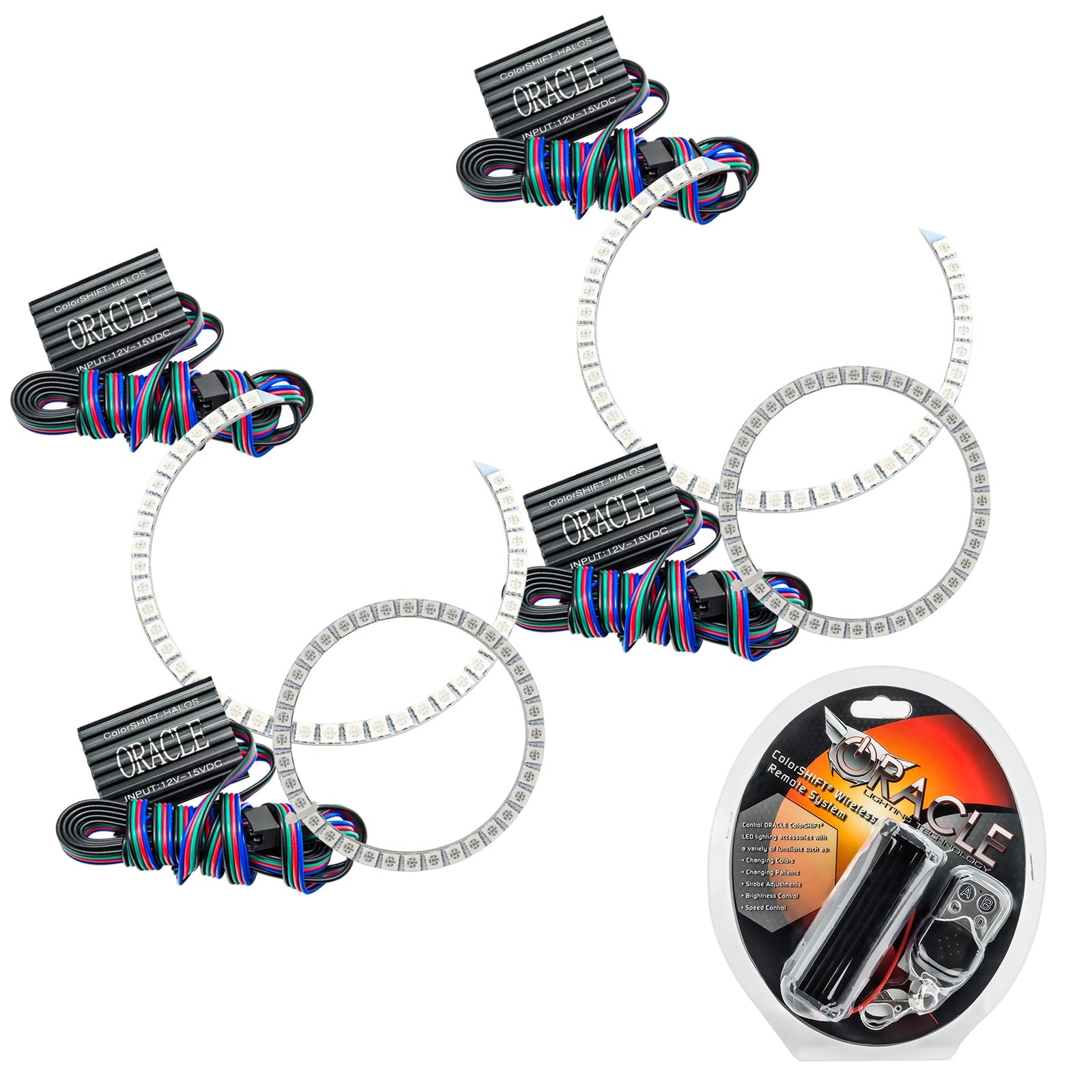 Oracle Lighting 2005-2007 Ford Five Hundred LED Headlight Halo Kit ColorSHIFT With RF Controller 2293-330