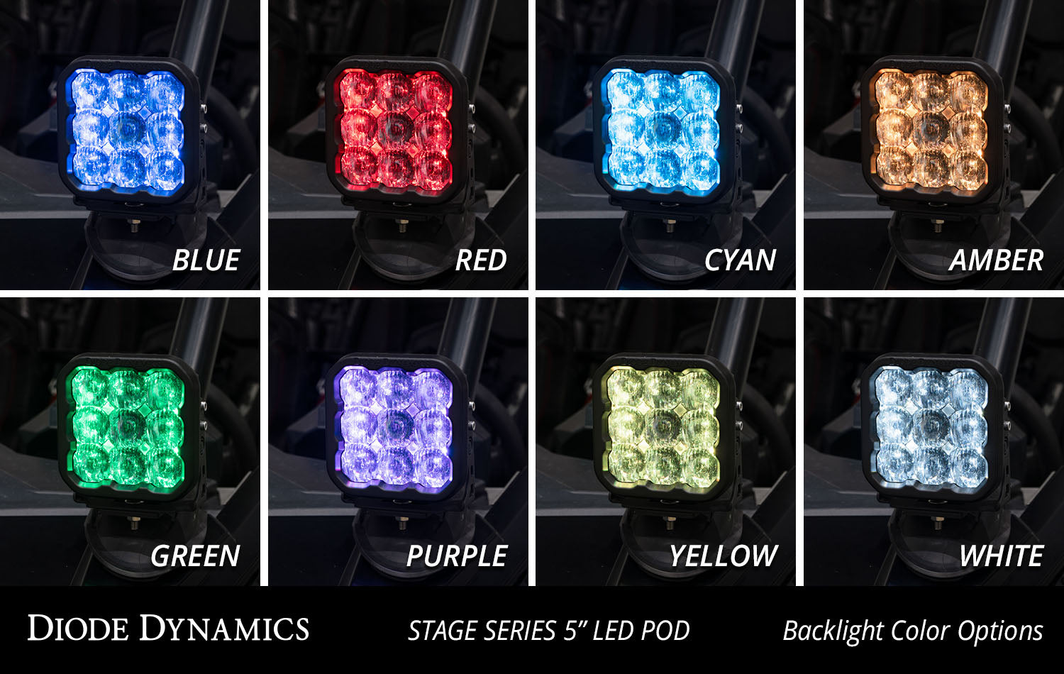 Diode Dynamics 2019-2024 Polaris RZR XP Stage Series SS3 Sport Yellow Combo Ditch Light Kit DD8081