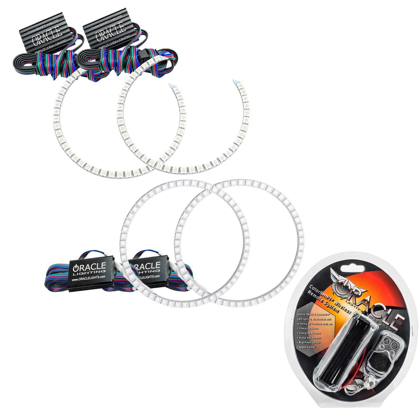 Oracle Lighting 2000-2006 GMC Sierra Denali LED Headlight Halo Kit ColorSHIFT With RF Controller 2307-330