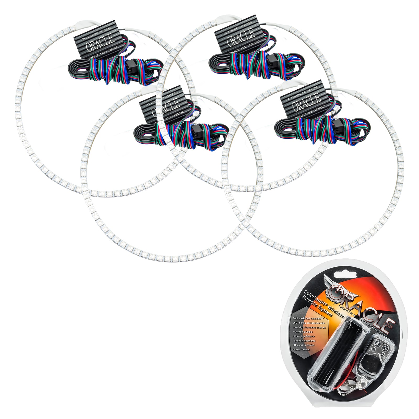 Oracle Lighting 2005-2010 Jeep Grand Cherokee LED Headlight Halo Kit ColorSHIFT With RF Controller 2335-330