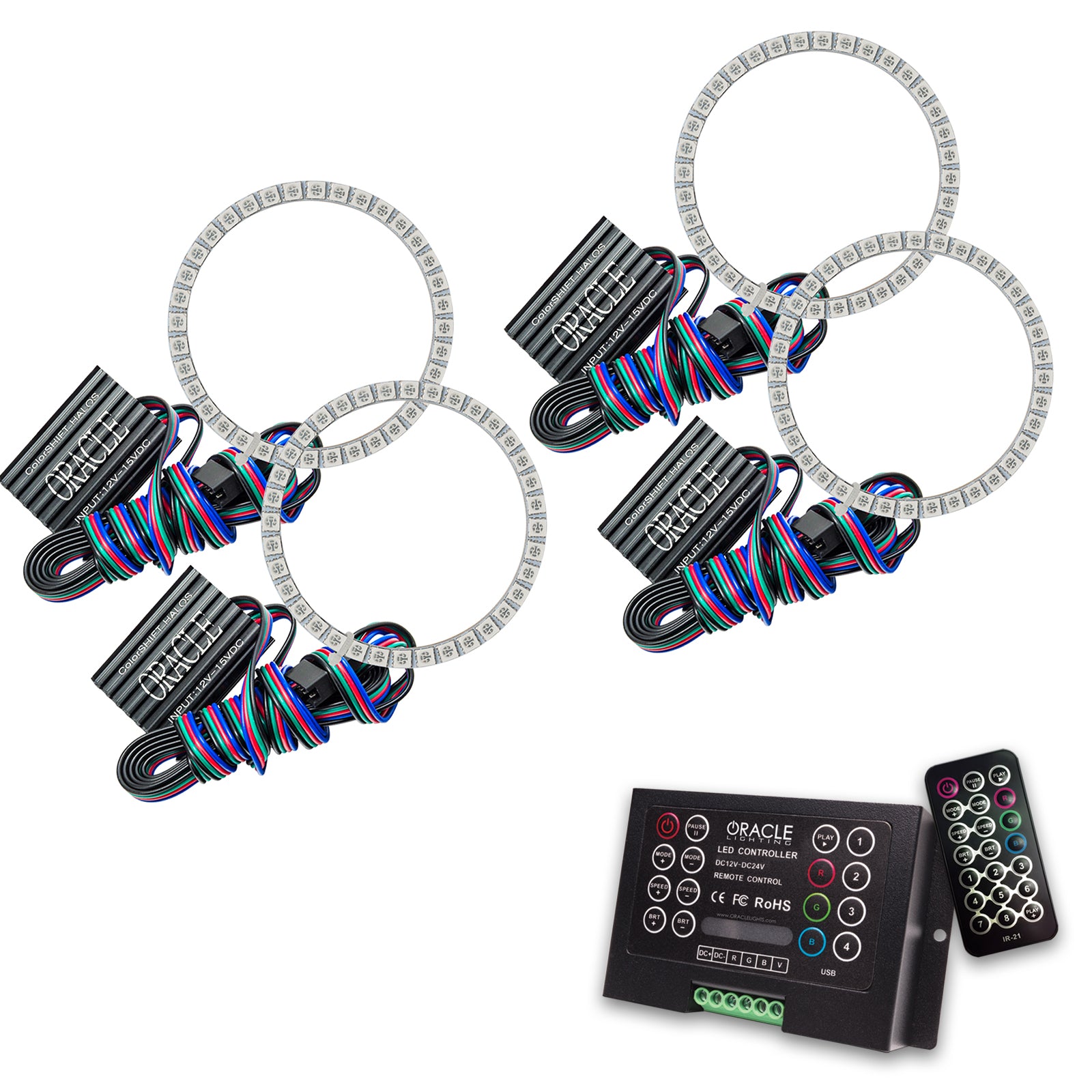 Oracle Lighting 2006-2009 Land Rover Range Rover Sport LED Headlight Halo Kit ColorSHIFT With 2.0 Controller 2341-333