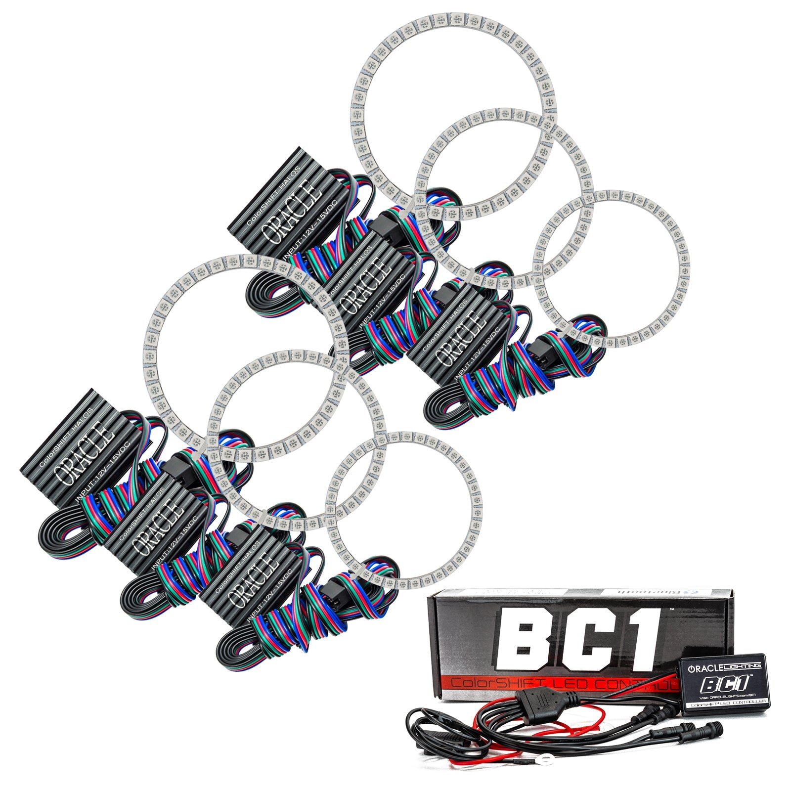 Oracle Lighting 2011-2013 Infiniti QX56 LED Headlight Halo Kit ColorSHIFT with BC1 Controller 2350-335